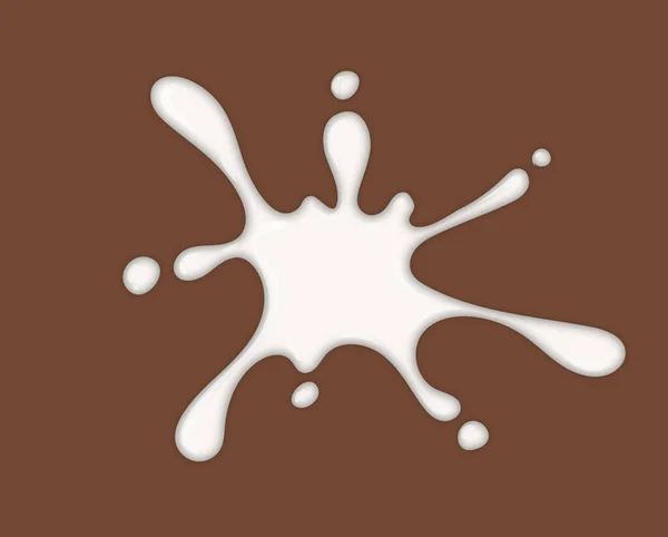 牛奶溅出现实的水花和水滴.矢量说明. — 图库矢量图片