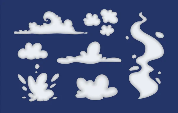 Nubes aisladas en un vector de fondo azul. Ilustración. — Vector de stock