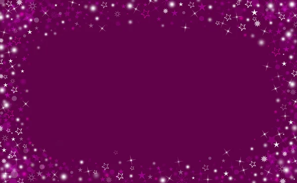 Christmas violet background with glowing stars — Stock Photo, Image