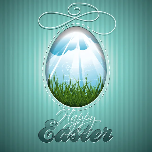 Ilustración de Pascua con huevo abstracto sobre fondo vintage . — Vector de stock