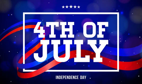 7月4日美国独立日矢量图解 美国国旗图案星形渐变 蓝底字体 七月四日全国庆祝会设计 — 图库矢量图片