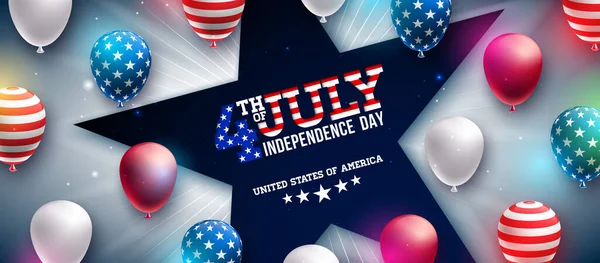 Julio Día Independencia Los Estados Unidos Vector Illustration Star Symbol — Vector de stock