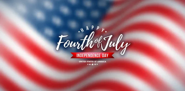 Julho Dia Independência Dos Eua Vector Background Illustration Blurred American —  Vetores de Stock