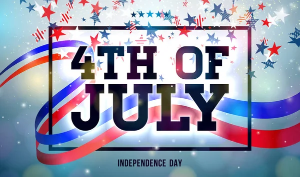 4Th July Independence Day Usa Vector Illustration Falling American Flag — Stock vektor