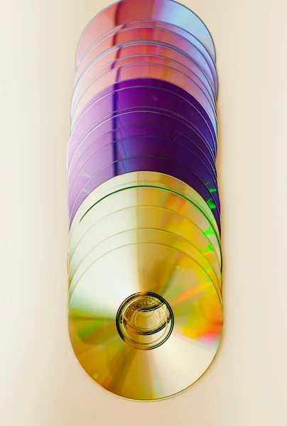 Arranged vertically CDs — Stock Photo, Image