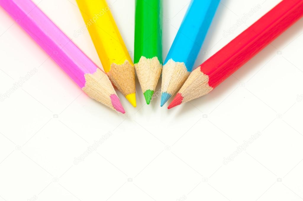 Colored pencils close heads