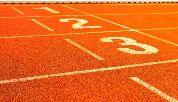 The first three places at the finish line — Stock Photo, Image