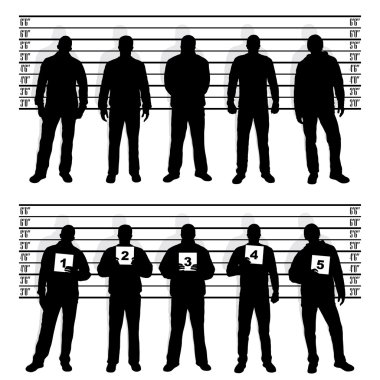Police line up silhouettes