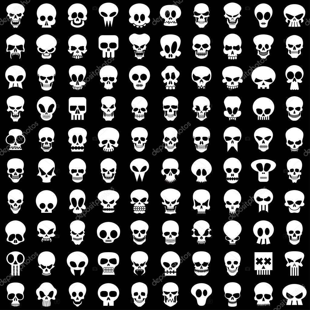One hundred different skulls