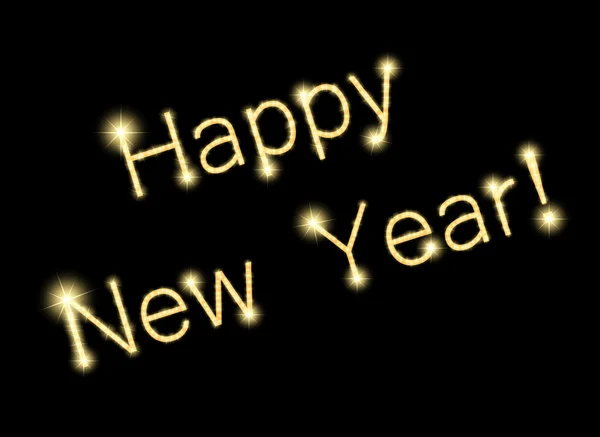 Osvětlený nápis šťastný nový rok — Stockový vektor