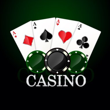 Casino öğe poker kartları ve cips