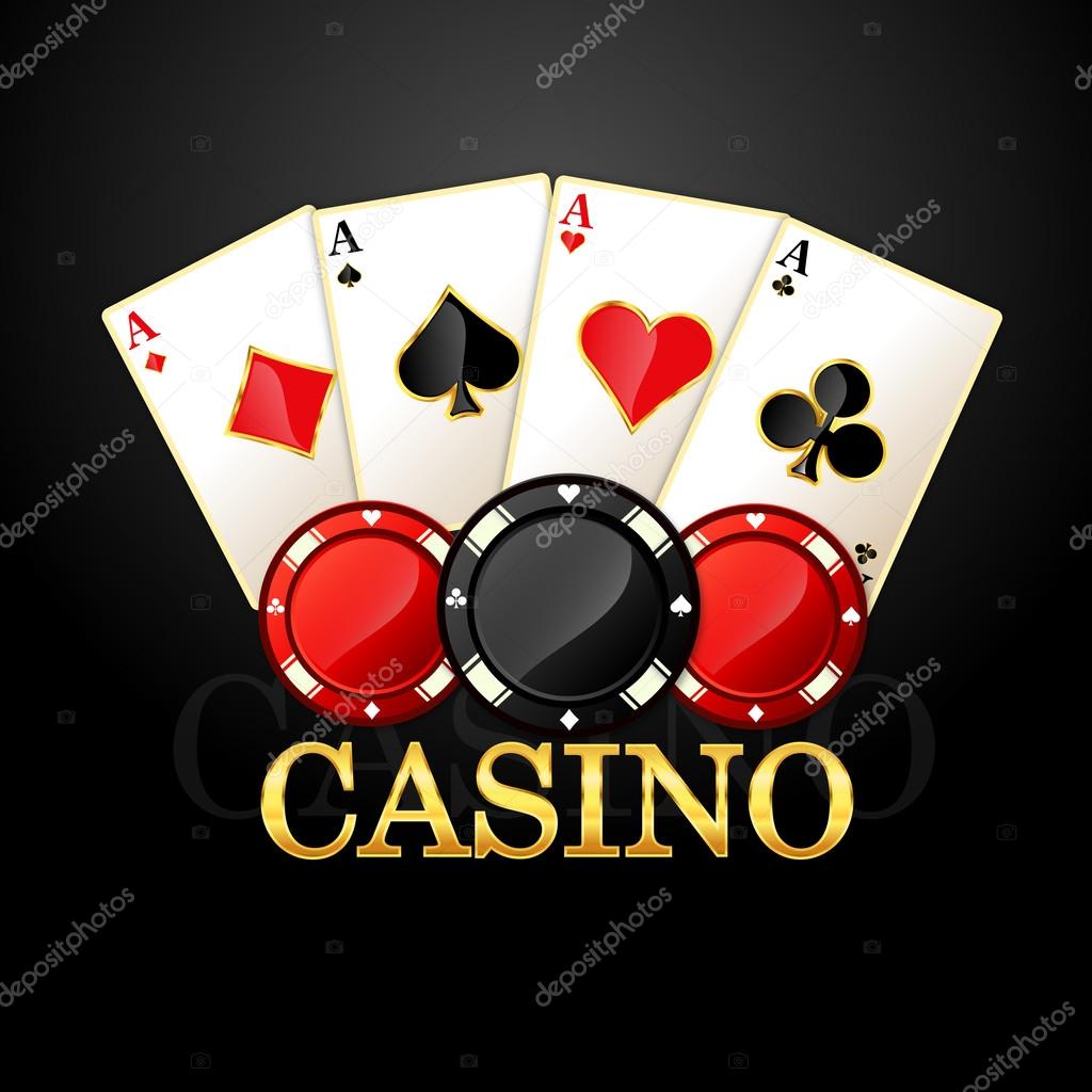 Casino element Poker cards and chips