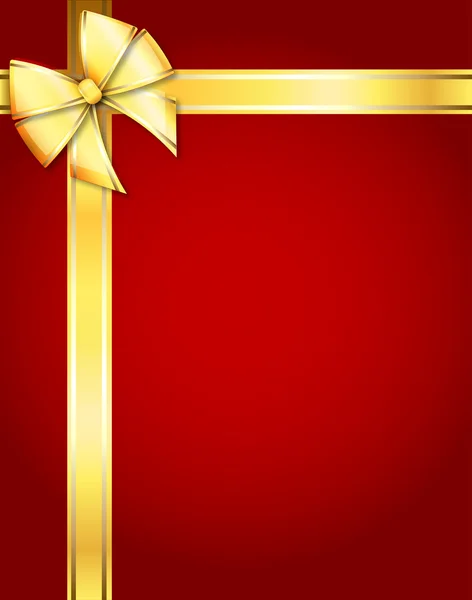 Cadeau of speciale aanbieding achtergrond met gouden boog — Stockvector