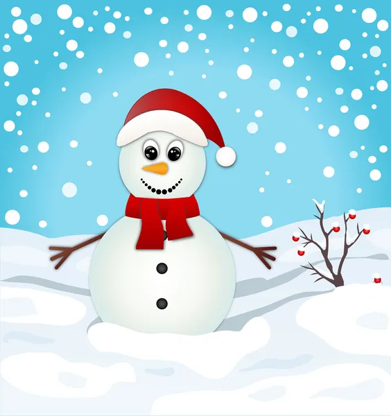 Christmas snowman — Stockvector