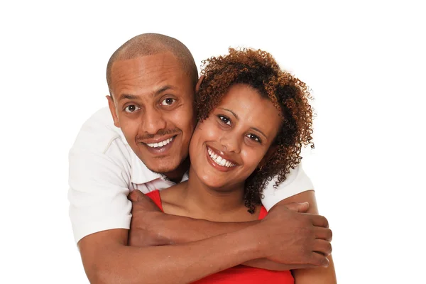 African American Couple Isolated On White — Stock Photo, Image