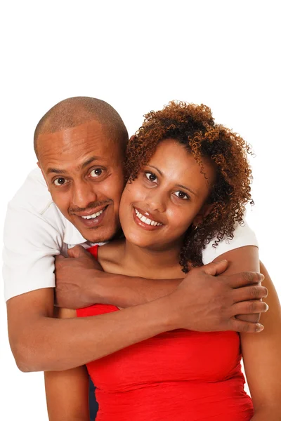 African American Couple Isolated On White — Stock Photo, Image