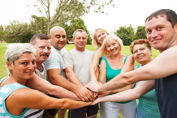 Bir grup insan birlik gösterilen — Stok fotoğraf