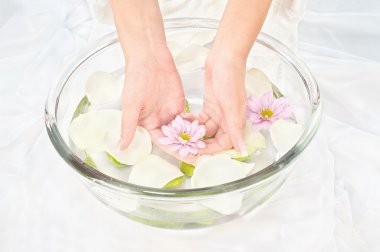 Soothing petal bath clipart