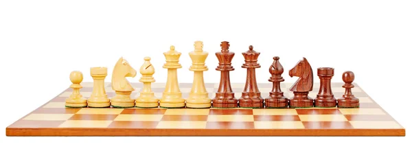 Schaakbord en schaakstukken — Stockfoto