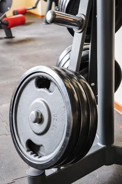 Barbell plates rack — Stock Photo, Image