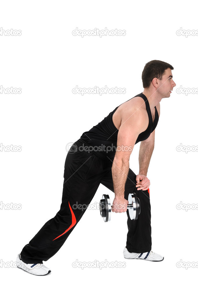 Standing One Arm Dumbbell Row Stock Photo Image By C Starush 43048107