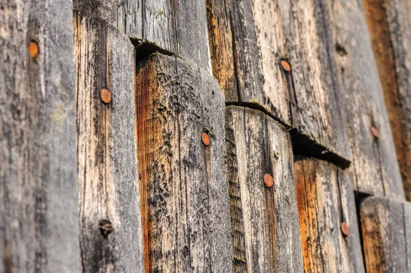 Placas de madeira envelhecidas rachadas — Fotografia de Stock
