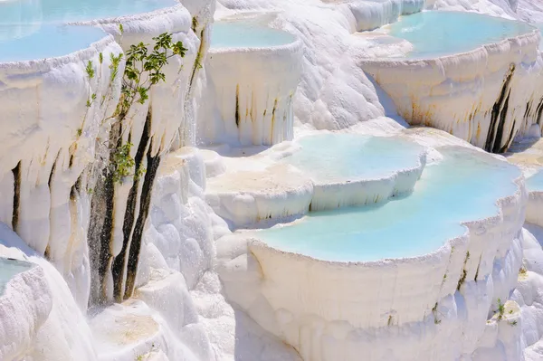 Travertijn-baden in pamukkale, Turkije — Stockfoto