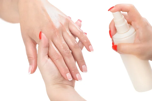 Manicure applying - moisturising — Stock Photo, Image