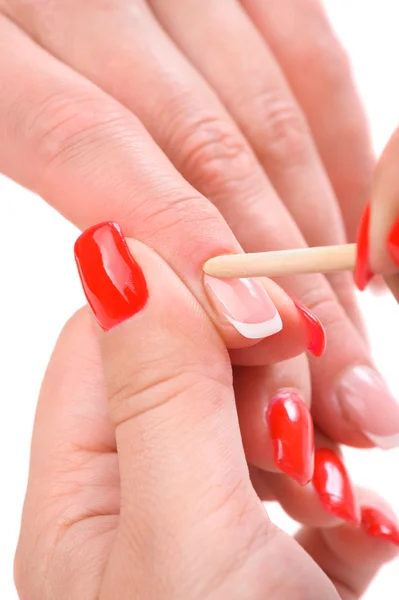 Manicure toe te passen - schoonmaken van de nagelriemen — Stockfoto