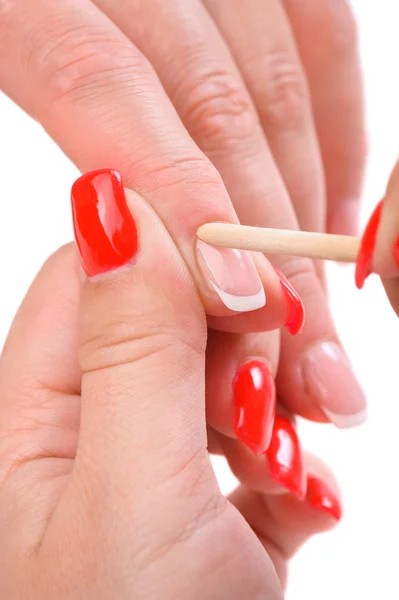 Manicura - limpieza de las cutículas — Foto de Stock