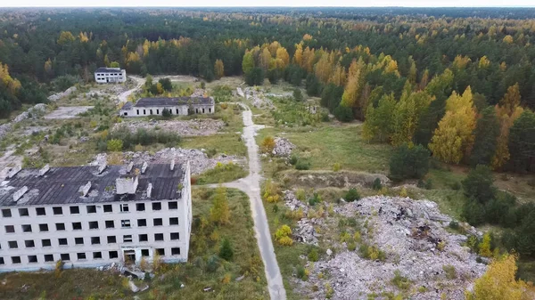 Aerial View Abandoned Military Ghost Town Irbene Latvia Former Super — Stock Photo, Image