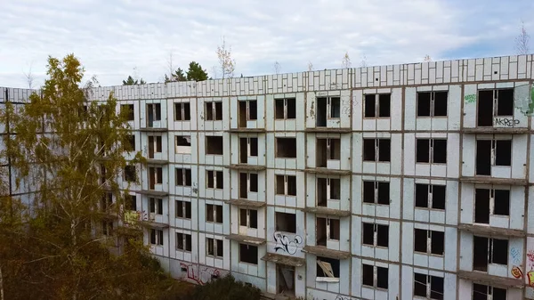 Vue Aérienne Ville Fantôme Militaire Abandonnée Irbene Lettonie Ancien Super — Photo