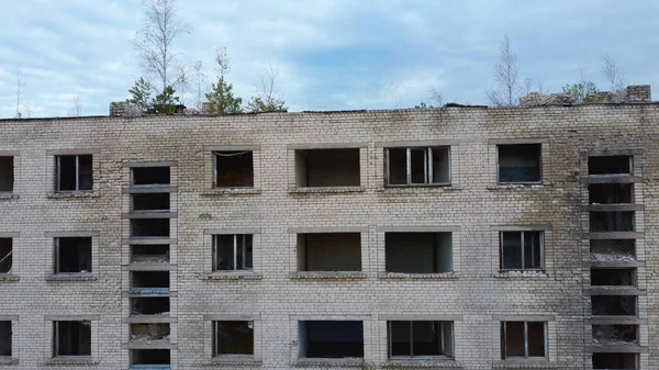 Vista Aérea Ciudad Fantasma Militar Abandonada Irbene Letonia Antigua Ciudad —  Fotos de Stock