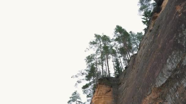 Erglu Kayalıkları Gauja Nehri Cesis Letonya Büyük Manzarası Gauja Ulusal — Stok video