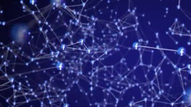 Bir Bilgi Ağı, Sosyal Medya, Küresel Dünya Bağlantısı için Facebook Sosyal Ağı Bulut Veri Ağı Teknoloji Bağlantısı Videosu, Sanal İnternet