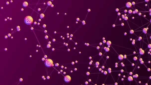 Instagram Соціальні Мережі Cloud Data Network Technology Connection Video Web — стокове відео