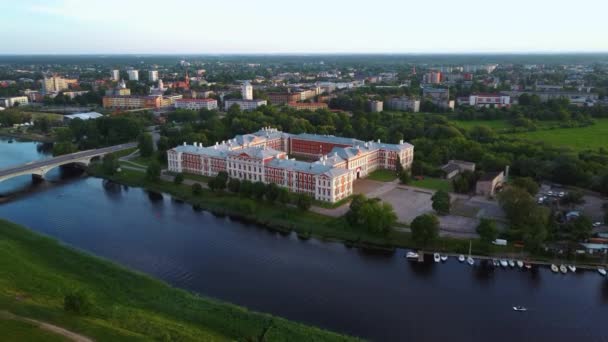 Vue Aérienne Ville Jelgava Panorama Llu Palace Lettonie Zemgale Grand — Video