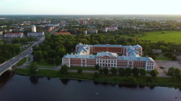 Vue Aérienne Ville Jelgava Panorama Llu Palace Lettonie Zemgale Grand — Video