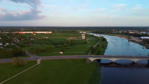 Vue Aérienne Ville Jelgava Panorama Llu Palace Lettonie Zemgale Grand — Video