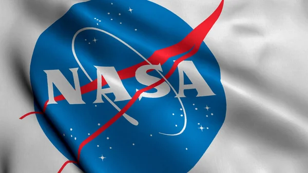 Juni 2022 Riga Lettland Animation National Aeronautics Space Administration Flag — Stockfoto