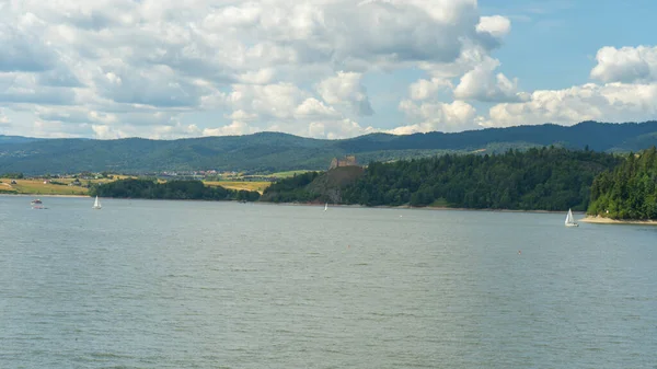 Niedzica Castle Also Known Dunajec Castle Lake Czorsztynin Pieniny Mountains — стоковое фото