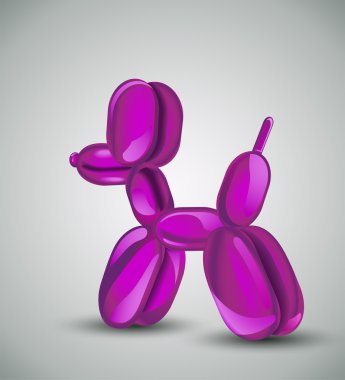 Pink Dog made with a balloon. clipart