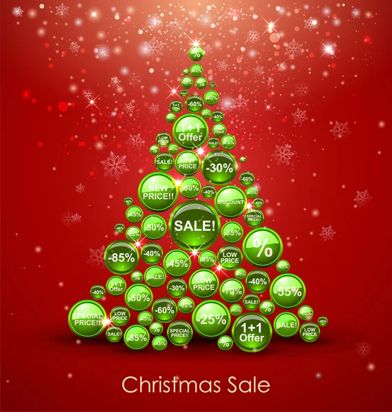 Árvore de venda Natal — Vetor de Stock