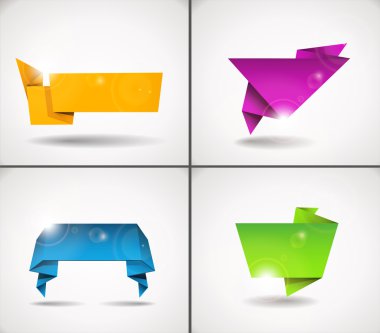 renkli dizi: origami konuşma balonu