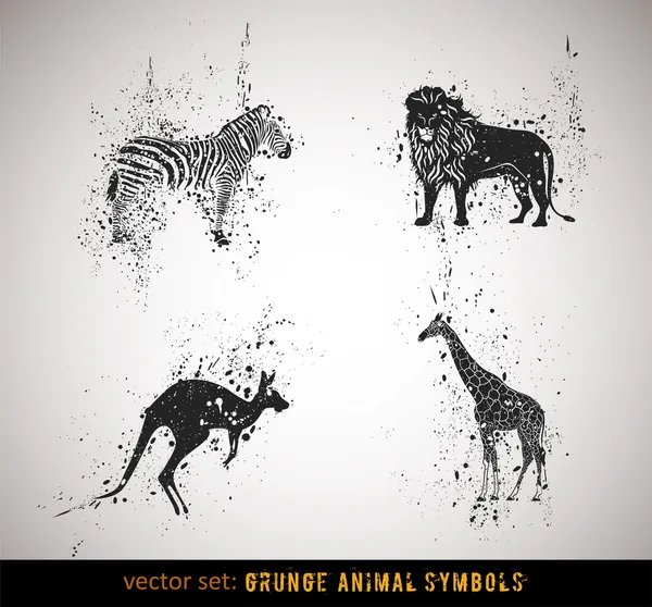 Selección de animales gruñones símbolos / iconos — Archivo Imágenes Vectoriales