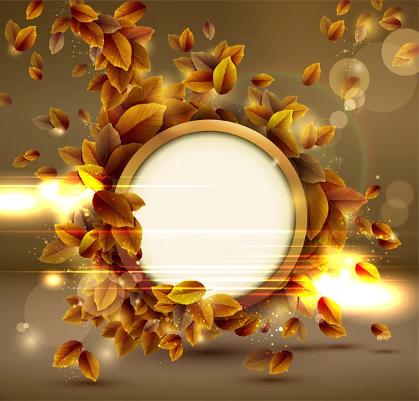 Fondo de otoño sensual brillante con luces . — Vector de stock