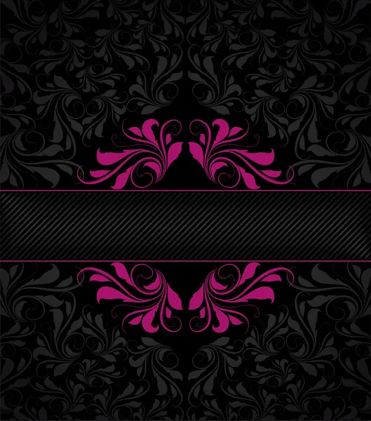 Quadro rosa e preto elegante — Vetor de Stock