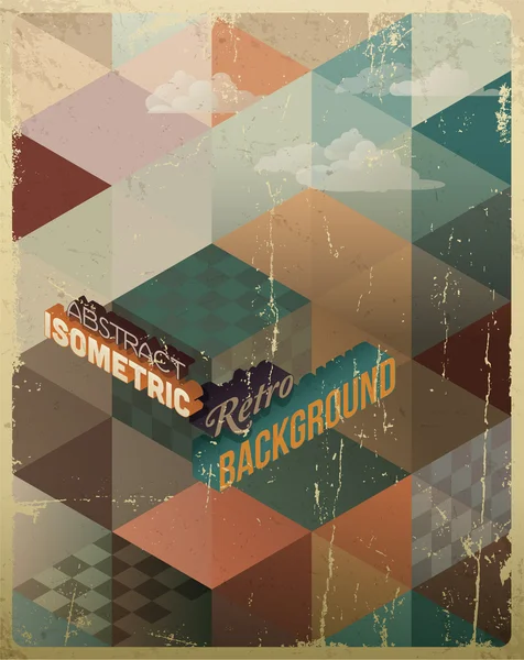 Abstracte retro geometrische achtergrond met wolken — Stockvector