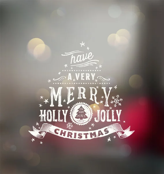 Christmas typography, handwriting — Stock Vector