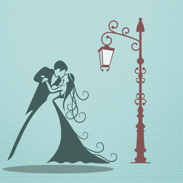 婚礼之吻 — 图库矢量图片